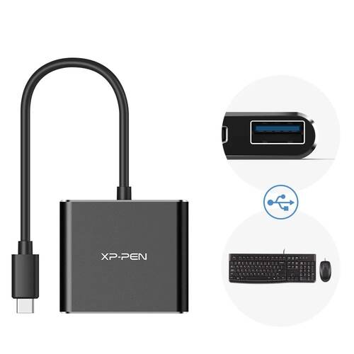 XP-Pen 3'ü Bir Arada Çok Fonksiyonlu USB-C Hub (Type C'den USB+HDMI+PD'ye)