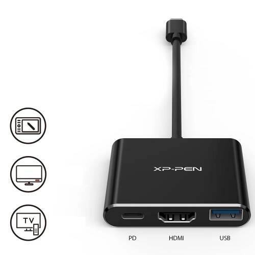XP-Pen 3'ü Bir Arada Çok Fonksiyonlu USB-C Hub (Type C'den USB+HDMI+PD'ye) - 3