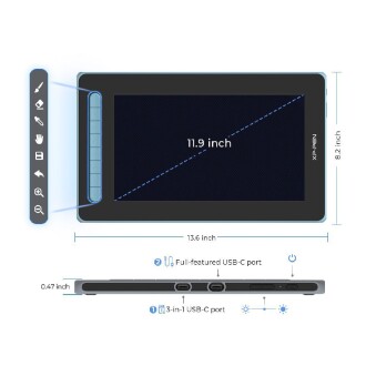XP-Pen Artist 12 2nd Generation Grafik Ekran Tablet Mavi - 5