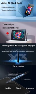 XP-Pen Artist 12 2nd Generation Grafik Ekran Tablet Siyah-Açık Ambalaj - Thumbnail