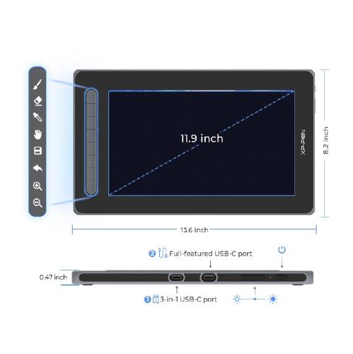 XP-Pen Artist 12 2nd Generation Grafik Ekran Tablet Siyah - 5