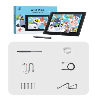 XP-Pen Artist 12 (3rd Gen) Grafik Ekran Tablet Siyah - 8