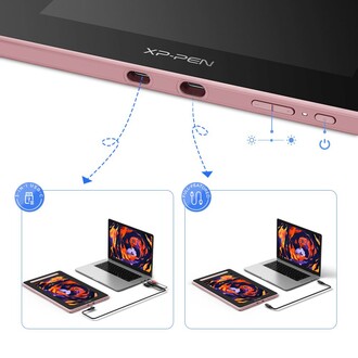 XP-Pen Artist 16 2nd Generation Grafik Ekran Tablet Pembe - Thumbnail