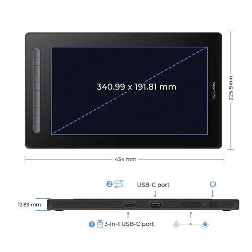 XP-Pen Artist 16 2nd Generation Grafik Ekran Tablet Siyah