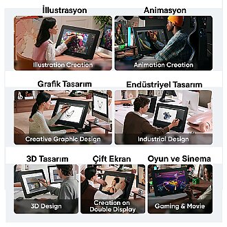 XP-Pen Artist 24 Pro Gen 2 Grafik Ekran Tablet 165Hz Lamine Ekran 16k Basınç Dual X3 Styli Açık Ambalaj - 2