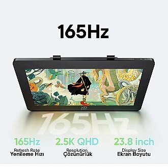XP-Pen Artist 24 Pro Gen 2 Grafik Ekran Tablet 165Hz Lamine Ekran 16k Basınç Dual X3 Styli Açık Ambalaj - 3