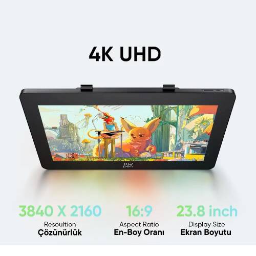 XP-Pen Artist 24 Pro Gen 2 Grafik Ekran Tablet 4K Ultravision 16k Basınç Dual X3 Styli - 3