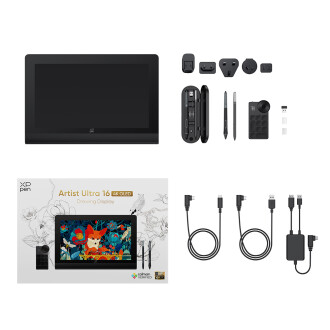 XP-Pen Artist Ultra 16 4K OLED Android Uyumlu 15,6" Dokunmatik Grafik Ekran Çizim Tableti + Çift 16K Kalem + K05 Kumanda - 8