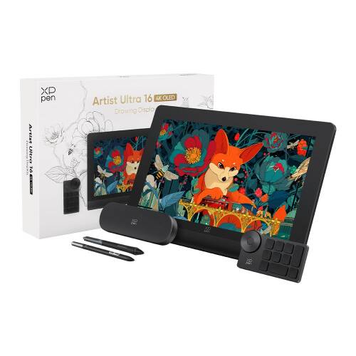 XP-Pen Artist Ultra 16 4K OLED Android Uyumlu 15,6" Dokunmatik Grafik Ekran Çizim Tableti + Çift 16K Kalem + K05 Kumanda - 10