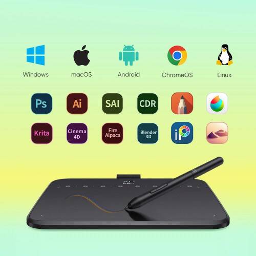 XP-Pen Deco 640 Grafik Tablet 16K 60 Derece Tilt 8 Kısayol - 5