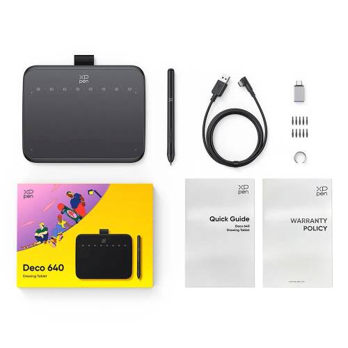 XP-Pen Deco 640 Grafik Tablet 16K 60 Derece Tilt 8 Kısayol - 7