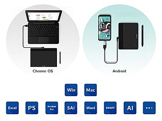 XP-Pen Deco Fun XS Grafik Tablet Siyah -Açık Ambalaj - 6