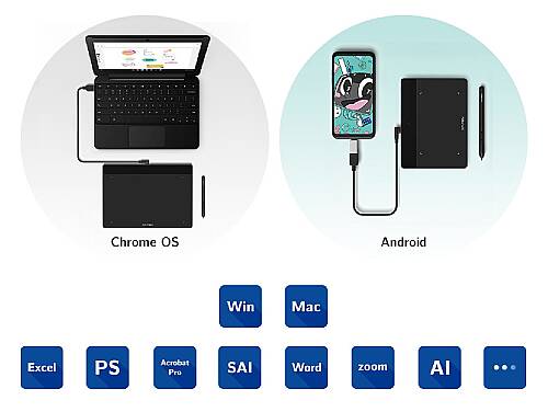 XP-Pen Deco Fun XS Grafik Tablet Siyah -Açık Ambalaj - 6