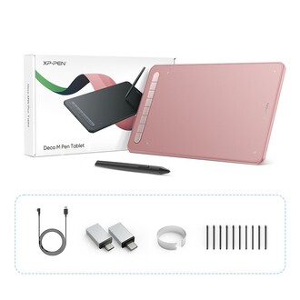 XP-Pen Deco M Grafik Tablet Pembe - Thumbnail