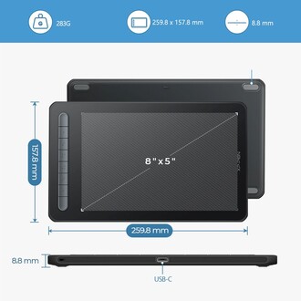 XP-Pen Deco M Grafik Tablet Siyah - Thumbnail