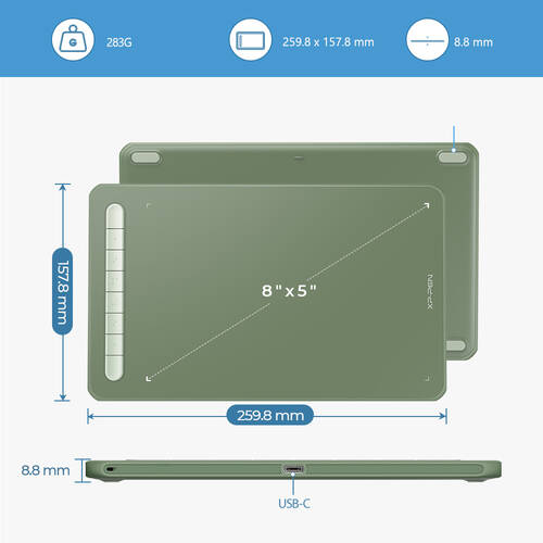 XP-Pen Deco M Grafik Tablet Yeşil