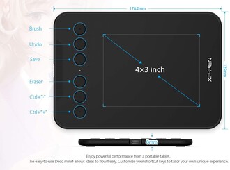XP-Pen Deco Mini4 Grafik Tablet Android Windows iOS - Thumbnail
