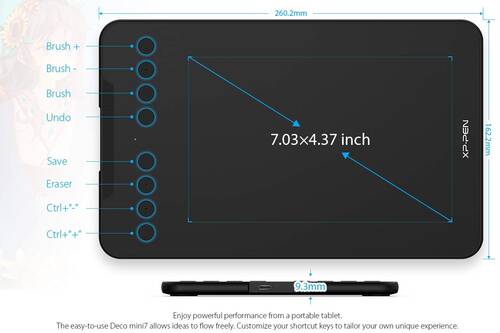 XP-Pen Deco Mini7 Grafik Tablet Android Windows iOS-AÇIK AMBALAJ