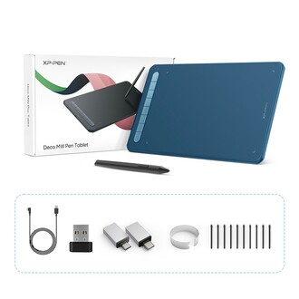 XP-Pen Deco MW Bluetooth Kablosuz Grafik Tablet Mavi - Thumbnail