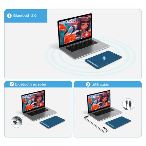XP-Pen Deco MW Bluetooth Kablosuz Grafik Tablet Mavi