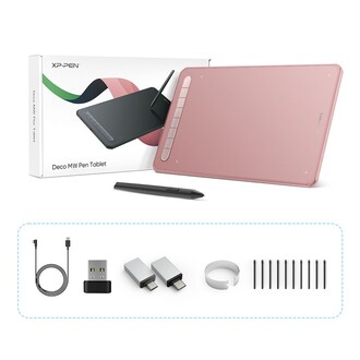 XP-Pen Deco MW Bluetooth Kablosuz Grafik Tablet Pembe - Thumbnail
