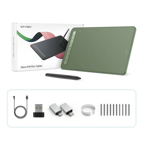 XP-Pen Deco MW Bluetooth Kablosuz Grafik Tablet Yeşil