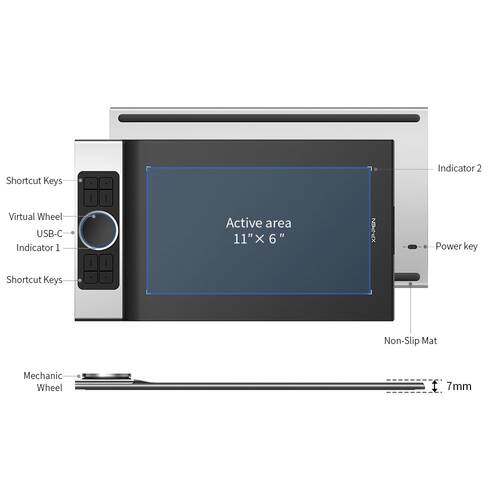 XP-Pen Deco Pro MW Bluetooth Kablosuz Grafik Tablet Medium-AÇIK AMBALAJ