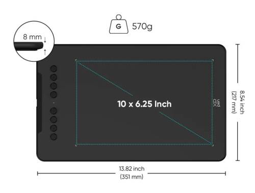 XP-Pen DECO01 V3 Grafik Tablet 16K 8 Kısayol Siyah-Açık Ambalaj - 2