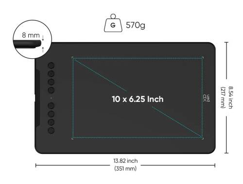 XP-Pen DECO01 V3 Grafik Tablet 16K 8 Kısayol Siyah - 2