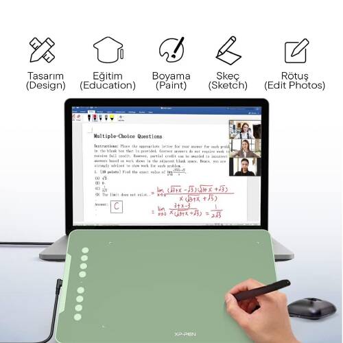 XP-Pen DECO01 V3 Grafik Tablet 16K 8 Kısayol Yeşil - 3