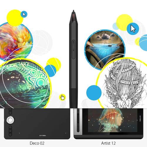 XP-Pen P06 Pilsiz Stylus Grafik Tablet Kalemi - Deco 02, Artist 12 Uyumlu