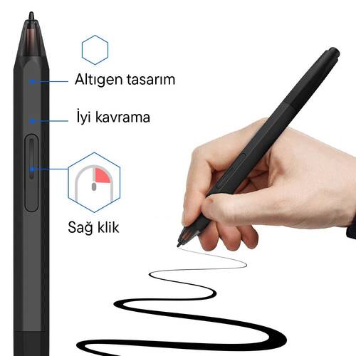 XP-Pen P06 Pilsiz Stylus Grafik Tablet Kalemi - Deco 02, Artist 12 Uyumlu