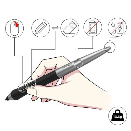 XP-Pen PA1 Pilsiz Stylus Grafik Tablet Kalemi - Deco Pro S/M Uyumlu - 5
