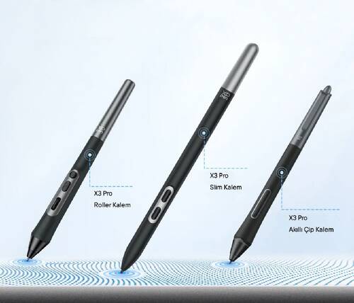 XP-Pen X3 Pro Slim Stylus Grafik Tablet Kalem - Artist Pro 14 Gen2/Pro16/Pro 19 Gen2, Deco Pro Gen2 Uyumlu